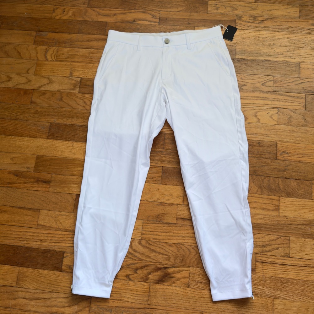 New Primo Golf Pants Mens 31 Short White Tapered Joggers Performance Stretch